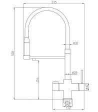 Смеситель для кухни ZORG Steel Hammer (SH 2005-1 SATIN) с подключением к фильтру и гибким изливом, сатин