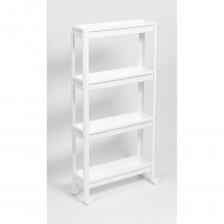 Узкая четырехярусная этажерка Этажерка Violet VIKEA узкая, 4-х ярусная, на колесах, белая 782406