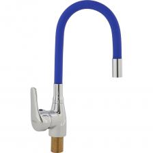 Смеситель для кухни ARCO DA VELLA 40 мм, ручка боковая, с гайкой, гибкий излив синий А47(1)34BE 14224