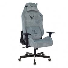 Кресло игровое Knight N1 Fabric серо-голубой Light-28 с подголов. крестовина металл
