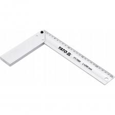 Столярный угольник используется для контроля углов, рисования линий, разметки и других основных измерительных задач во многих отраслях промышленности. Мерный угольник изготовлен из закаленного алюминия. Миллиметровая шкала нанесена постоянным черным цветом.