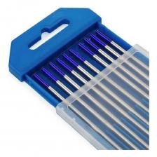 Вольфрамовые электроды WY-20 тёмно-синего цвета предназначены для сварки особо ответственных конструкций из углеродистых, низколегированных и нержавеющих сталей, меди, титана и их сплавов на постоянном токе (DC)