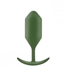 Анальная пробка для ношения b-Vibe Snug Plug 4 с переменным центром тяжести, зеленая
