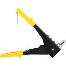 Заклепочник Ultima предназначен для установки алюминиевых заклепок диаметром 2,4-3,2-4,0-4,8 мм при скрепление заготовок и деталей. Инструмент изготовлен из стали. Функция перестановки головки позволяет работать в труднодоступных местах под углом 90 градусов. В комплекте идут четыре насадки под разные диаметры заклепок.Материал рукоятки: МеталлическаяКорпус: МеталлическийРазмер заклепок: 2,4/3,2/4,0/4,8 ммТип заклепочника\заклепок: Одноручный, переставной 0-90 градусовДлинна заклепочника: 250 ммРегулировка силы удара: есть