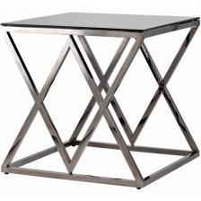 Журнальный стол Stool Group 55*55 ИНСИГНИЯ сталь темный хром стекло smoke УТ000001970