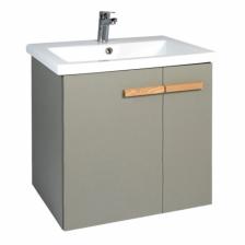 Тумба подвесная VIANT «Мюнхен», 2 створки, с раковиной COMO 80, 425x760x620 мм, цвет хаки