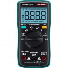 Профессиональный автоматический цифровой мультиметр KRAFTOOL гарантирует наивысшую точность измерений. Применение высококачественных материалов обеспечивает длительный срок службы. Прибор имеет функции измерения переменного и постоянного напряжения, сопротивления, емкости, проверки целостности цепей со звуковым сигналом, проверки диодов, измерения переменного и постоянного тока, измерение частоты до 100 кГц и измерение температуры.
