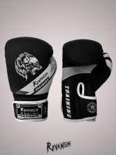 Боксерские Перчатки REVANSH WOLF BLACK WHITE 10 унций из искусственной кожи