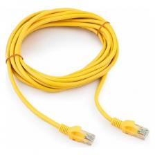 Коммутационные шнуры Cablexpert Патч-корд UTP кат.5e, 5м, литой, многожильный (жёлтый) [PP12-5M/Y]