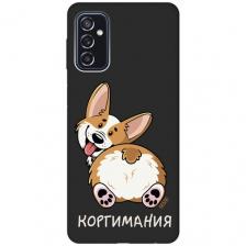 Матовый Soft Touch силиконовый чехол на Samsung Galaxy M52 5G, Самсунг М52 с 3D принтом "CorgiMania" черный