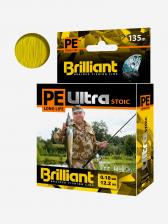 Плетеный шнур для рыбалки AQUA PE Ultra Brilliant Stoic Ultra Yellow 135m 0.18 mm, Желтый