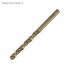 Сверло по металлу ТУНДРА, HSS-Co (5% кобальта), цилиндрический хвостовик, 7.5x110 мм