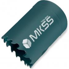 Биметаллическая универсальная коронка HSS Co 8% MKSS предназначена для сверления отверстий в твердых материалах, таких как нержавеющая сталь, легированная и нелегированная сталь, алюминий, цветные металлы, дерево и гипсокартон.Корпус коронки изготовлен из высокопрочной пружинной стали, а режущая часть выполнена из быстрорежущей стали с добавлением 8% кобальта.Компенсационные прорези в корпусе минимизируют шум и предотвращают деформацию от перегрева, а разведенные закаленные зубья обеспечивают аккуратное сверление без трещин и сколов, усиленный захват материала и эффективный отвод стружки.Используется с дрелями, шуруповертами и стационарными станками только в безударном режиме. Коронка поставляется без хвостовика, и рекомендуется использовать смазочно-охлаждающую жидкость при сверлении.Внимание, изображение товара может отличаться от реального! Верные параметры указаны в технических характеристиках товара.