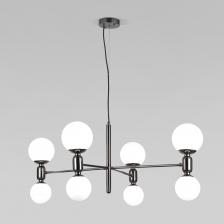 Подвесная люстра Bubble в цвете черный жемчуг – это выразительное сочетание геометрических форм и лаконичного дизайна. Круглые плафоны белого цвета разных диаметров формируют мягкий равномерный свет. Светильник рассчитан на 8 сменных ламп. Люстра Bubble добавит уникальную атмосферу в интерьер спальни, гостиной или кухни.Высота подвеса регулируется2 цоколя – Е27 для верхних плафонов с диаметром 150мм, G9 – для нижних с диаметром 110мм.Серия Bubble представлена в пяти разных цветах: черный жемчуг , белый, черный , золото, латунь.