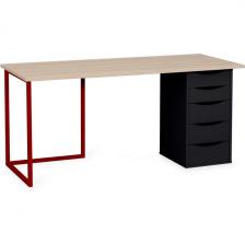 Композиция с ящиком ОГОГО Board 1800х700 (ЛДСП/Красный, Черный) (прямоугольная столешница) ОГОГО Обстановочка!
