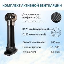 К-т активной вентиляции: турбодефлектор TD160 НСТ, вент. выход Н-700, для п/л С21, RAL9005