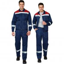 Летний костюм спецодежды предназначенный для широкого круга отраслей, например для работников занятых на строительных объектах, в автосервисе, ЖКХ. Сшит из смесовой ткани с содержанием хлопка и удовлетворяет потребностям в комфортной рабочей одежде благодаря используемым материалам и конструкции. Особенности : укороченная куртка с отложным воротником, прямого силуэта; • усовершенствованная конструкция брюк гарантирует удобство при эксплуатации; • наличие СОП на полочках и рукавах куртки, а также по низу брюк обеспечат дополнительную защиту; • функциональные карманы на куртке и брюках. Укороченный прямой силуэт, пояс регулируемый при помощи пат и пуговиц, супатная бортовая застежка на пуговицах, с уловителями для пуговиц. Рукава втачные одношовные с манжетами. Воротник отложной. Брюки: прямого силуэта, с застёжкой на молнию, с вытачками на поясе, с 5 шлевками. Карманы: нагрудный слева, боковые карманы с наклонным входом. Брюки: нижние накладные карманы с наклонным входом.