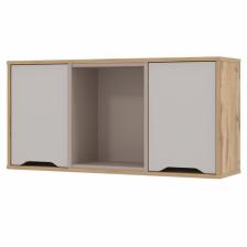 Полка настенная для детской «Модена», 1022x269x490 мм, цвет дуб вотан/кашемир серый/глиняный серый