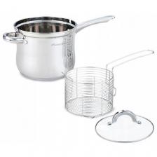 Кастрюля-фритюрница 18*15см 3,5л из нержавеющей стали Kamille KM-5852