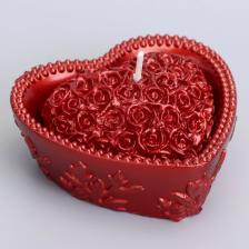 Свеча декоративная «Сердце», 9x4.5 см, рубин