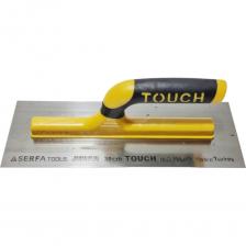 Гладилка SERFA из качественной пружинной стали применяется при работе со шпатлевкой, штукатуркой и другими смесями. Позволяет быстро и эффективно покрывать составами поверхности большой площади посредством нанесения тонких, ровных слоев. Конструкция представляет собой прямоугольное плоское полотно с ручкой. Использование гладилки значительно упрощает штукатурные работы и по своим свойствам может легко заменить шпатель или гребенку.