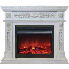 Электрокамин с широким очагом 2D Real-Flame Estella 25,5/26 WT с очагом Moonblaze Lux Bl/Br