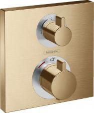 Термостат для душа Hansgrohe Ecostat Square 15714140S (со скрытой частью 01800180), бронза