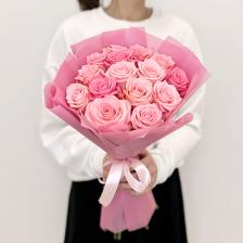 Букет живых цветов ЛЭТУАЛЬ FLOWERS Букет из розовых роз 15 шт