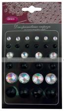 Декоративные стразы для украшения альбомов и рамок для фотографий, фотоальбомов, скрапбукинга, круглый кристалл, белый, черный - много граней GF 2407