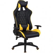 Кресло игровое BRABIX GT Master GM-110, на колесиках, эко.кожа, черный/желтый [531927]