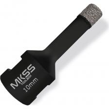 Универсальная алмазная коронка «HARD» MKSS является оптимальным выбором для сверления различных материалов, включая керамогранит, керамику, гранит, мрамор, бетон и кирпич. Основной характеристикой данного инструмента является наличие специального воска, который в процессе работы нагревается и забирает часть образовавшегося тепла на себя, обеспечивая охлаждение алмазного элемента. Технология производства данной оснастки, основанная на высокотемпературной вакуумной пайке, позволяет сверлить прочные материалы без необходимости применения водяного охлаждения. Коронка с резьбой под хвостовик М14 обеспечивает высокую скорость сверления на угловых шлифовальных машинах с максимальной частотой вращения 12000 оборотов в минуту. Сверление необходимо проводить в безударном режиме. Результатом использования данного инструмента будет ровное и точное отверстие без крошек и трещин на рабочей поверхности. Внимание, изображение товара может отличаться от реального! Верные параметры указаны в технических характеристиках товара.