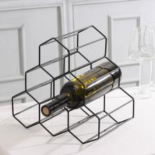 Подставка для бутылок Доляна «Соты», 28.5x27.4x21 см, чёрная