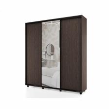 Шкаф-купе PRIME, 3 двери, зеркало, 2070x604x2300 мм, цвет венге темный