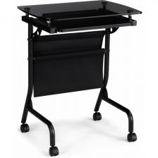 Компьютерный стол на колесах Riko (Riko 54х40х67 black) Woodville 15785 (прямоугольная столешница, 4 ножки)