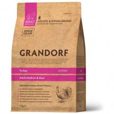 Сухой корм для собак средних и крупных пород GRANDORF. Индейка - Бурый рис. 3кг