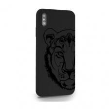 Черный силиконовый чехол MustHaveCase для iPhone Xs Max Львица для Айфон 10С Макс