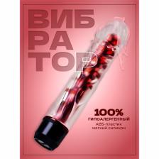 Вибратор реалистичный, гелевый, стимуляция точки G, 18x3.5 см, мягкий силикон, красный