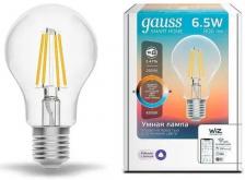 умная лампочка Gauss Smart Home Filament FIL DIM CCT А60 (Е27)прозрачн