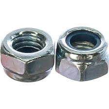 Область применения:крепление и соединение узлов и деталей совместно с болтами, винтами, резьбовыми шпильками в строительстве, машиностроении, приборостроении и других отраслях. Возможно применение в конструкциях, которые воспринимают циклические динамические нагрузки и вибрации.Материал:углеродистая сталь с антикоррозионным цинковым покрытием.Особенности:нейлоновое кольцо предотвращает самопроизвольное откручивание гайки и герметизирует соединение.В связи со сменой бренда, возможен временный микс упаковок!