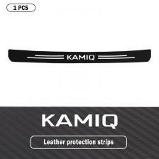 Задняя защитная полоса для багажника автомобиля, защита от царапин для Skoda Kamiq, логотип, защитная пластина для бампера багажника, наклейки из углеродного волокна