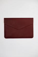 Чехол-конверт кожаный DOST Leather co. для MacBook Air 13"/Pro 13" 2017-2020г. (Цвет: Рубин)