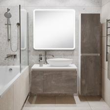 Мебель для ванной комнаты Runo Бари 80 железный камень, раковина Terzo 60