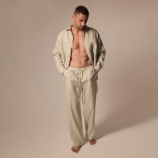 Костюм мужской домашний (рубашка с длинным рукавом и брюки) SL HOME, размер M, светло-зеленый