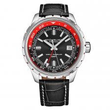 Часы Global Voyager 1014 GMT 42 мм с мировым таймером STUHRLING Original, красный