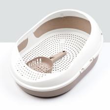 Лоток для кошек с бортом, сеткой и совком «Космо» 51.9x37.8x21.3 см, коричневый