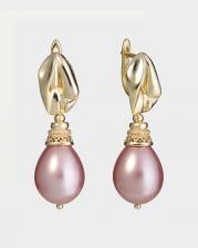 Серьги с жемчугом Майорка и оригинальной швензой
