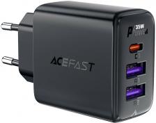 Зарядное устройство ACEFAST A57 PD35W GaN 2*USB-A+USB-C charger RUS, Black AF-A57-BK
