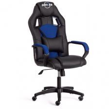 Компьютерное кресло TetChair Driver 22 игровое, обивка: искусственная кожа/текстиль, цвет: черный/синий, 36-6/TW-10