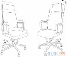 Кресло руководителя Бюрократ _JONS/BLACK черный кожа крестовина алюминий