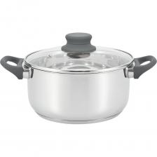 Кастрюля Appetite из нержавеющей стали Polly объемом 2 литра - это практичный и универсальный инструмент для кухни. Изготовленная из нержавеющей стали, она обеспечивает долговечность и устойчивость к коррозии. Зеркальное внутреннее и внешнее покрытие придает изделию элегантный внешний вид и облегчает уход за ним. Кастрюля совместима с газовыми, индукционными и электрическими плитами, что делает ее универсальным решением для различных типов кухонных поверхностей. Стеклянная крышка с бакелитовой ручкой и выпускным клапаном позволяет контролировать процесс приготовления, сохраняя тепло и аромат блюд. Бакелитовые ручки обеспечивают удобство и безопасность при использовании. Возможность мытья в посудомоечной машине упрощает уход за кастрюлей, экономя время.